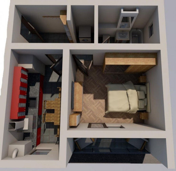 Apartament 1 camera decomandat 31mp Lunca Cetatuii