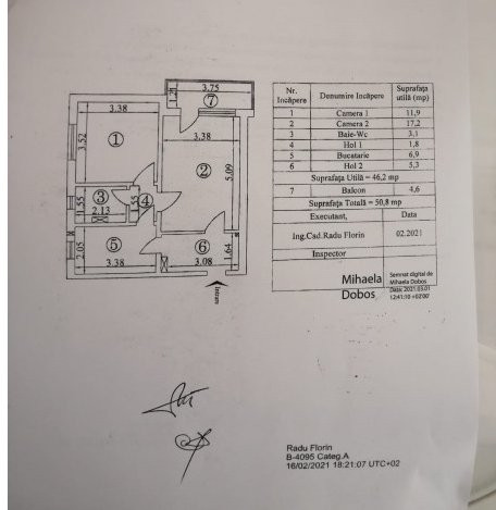 Apartament 2 camere D, Tatarasi-Flora, etaj 1, Fara risc seismic