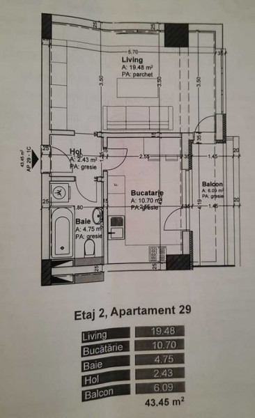 Apartament 1 camera - Zona Tatarasi - bloc nou 