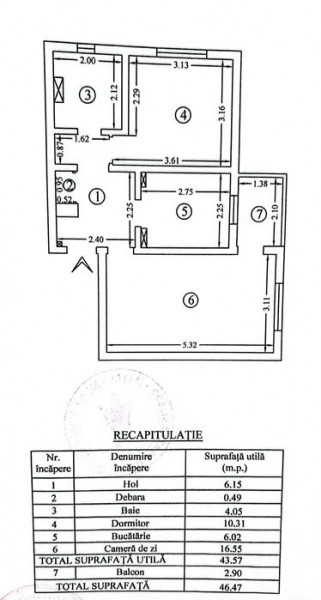 Apartament 2 camere decomandat - etaj 1 - Podul de Fier - Semicentral