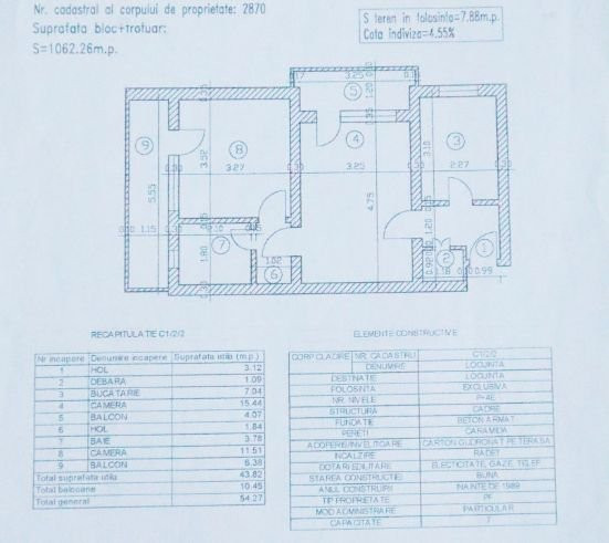 Apartament 2 camere Tatarasi - etaj 2