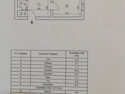 Podu Ros -sensul giratoriu- apartament 2 camere decomandat 