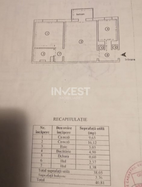 Apartament 2 camere, zona Dacia, Lidl