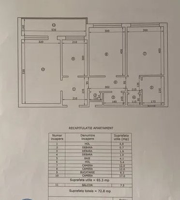 Apartament 3 camere decomandat-Tatarasi-Ateneu