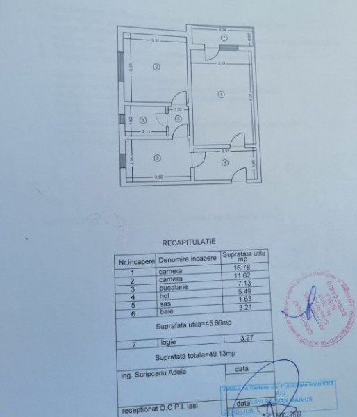 Ap 2 camere decomandat-Tatarasi-Dispecer-etaj intermediar