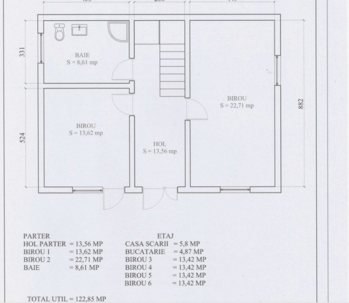 Spatiu birou 123mp, 6 incapari zona Garii - Elytis
