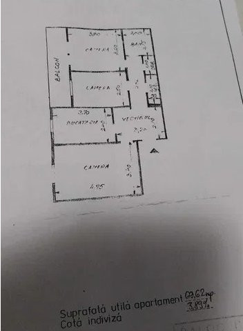 Frumoasa - Et. 1, Apartament 3 camere decomandat 70mp