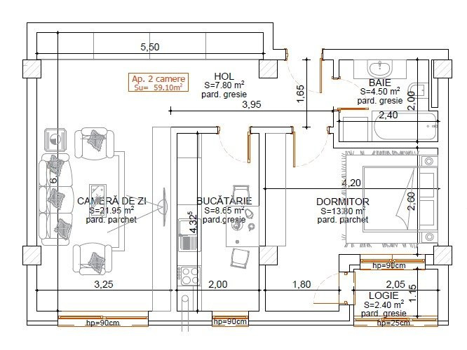 2 CAMERE DECOMANDAT BLOC NOU