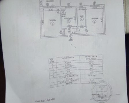 Apartament 2 camere, decomandat, Frumoasa, etaj 1