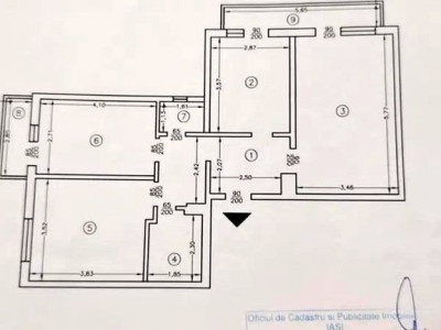 Apartament 3 camere, decomandat,  etaj intermediar, Frumoasa, Iași