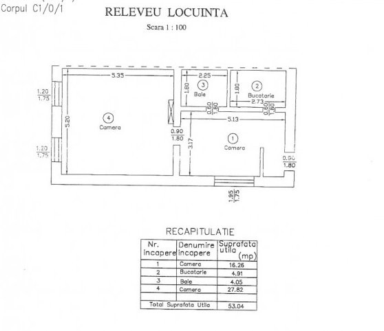 CENTRU- apartament 2 camere 