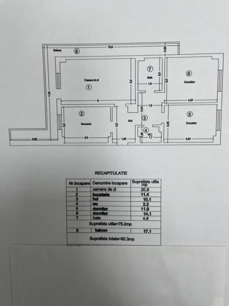 Alexandru - 3 camere, etaj 1, 92mp, bloc din 1985