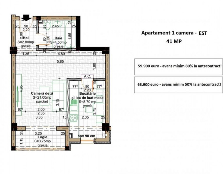 3 CAMERE BLOC NOU 