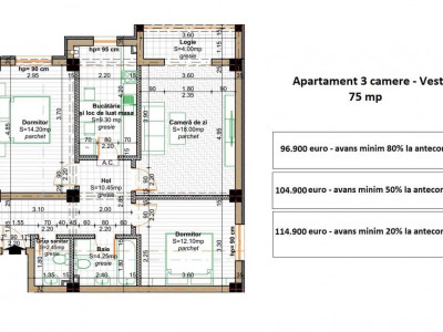 COMISION 0% ! 3 CAMERE BLOC NOU 