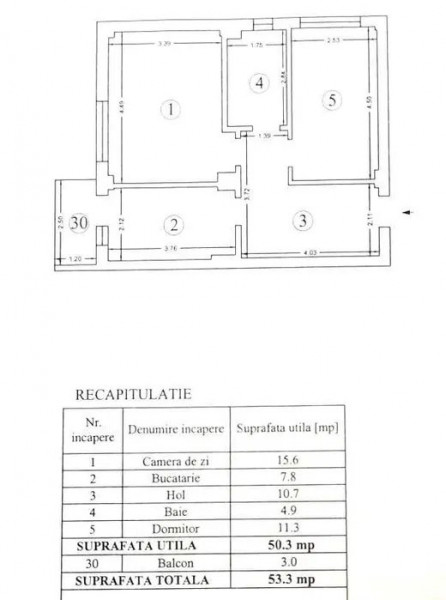 Vânzare Apartament Nou 2 Camere , 50 mp utili + 3 mp Balcon