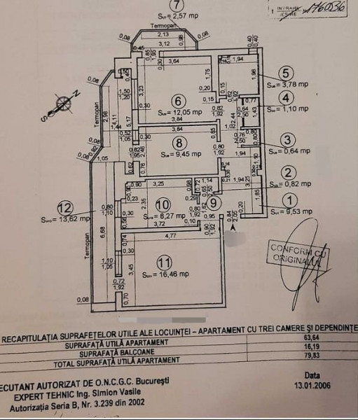 Apartament 3 camere si 2 bai, decomandat, zona  Gara- McDonalds, Iasi