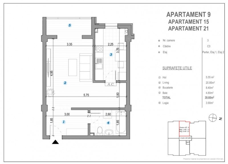 COMISION 0% ! 1 CAMERA BLOC NOU POPAS PACURARI