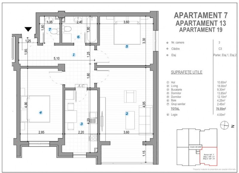 COMISION 0% ! 3 CAMERE BLOC NOU POPAS PACURARI