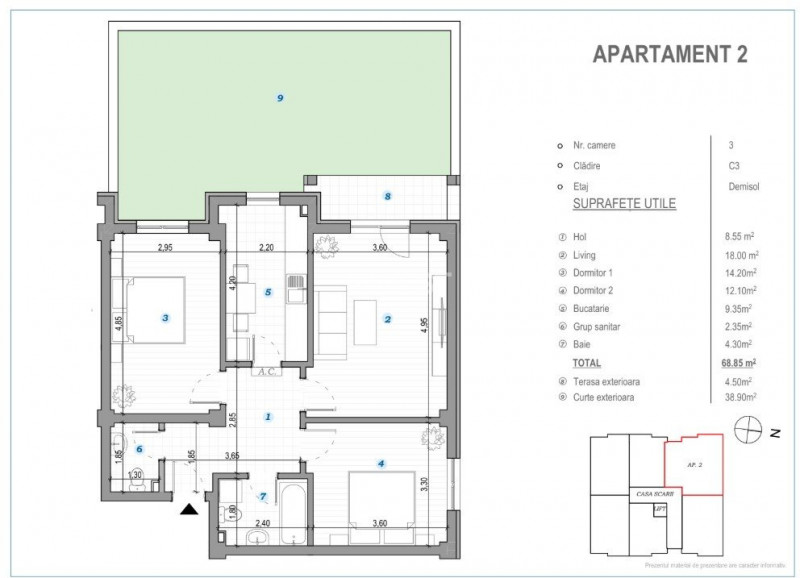 COMISION 0% ! 3 CAMERE CU GRADINA 61MP POPAS PACURARI, IASI