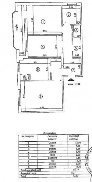 Apartament 3 camere, decomandat, zona Moara de Foc