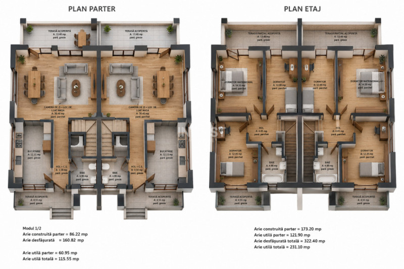 Casa de vanzare 4 camere, 116mpu, 290mp teren  Bucium- Visani, Iași 
