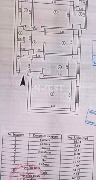 Apartament 3 camere si 2 bai, zona Pacurari - Posta, Iasi