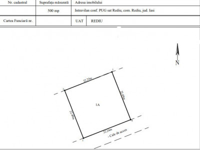 TEREN INTRAVILAN VALEA LUPULUI-REDIU , 500 MP utili + 120 MP cale de acces