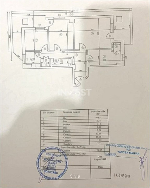 CENTRU -PALAS MALL apartament 3 cam etajul 1 