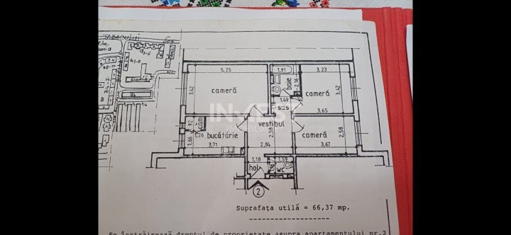Apartament de vanzare cu 3 camere si 2 bai- zona Dacia 