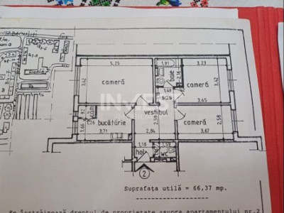 Apartament de vanzare cu 3 camere si 2 bai- zona Dacia 