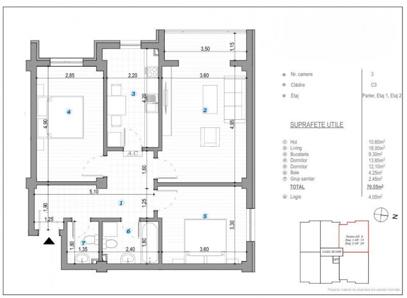 COMISION 0% ! 3 CAMERE BLOC NOU POPAS PACURARI