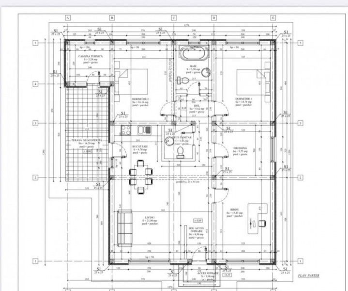Casă Plan Parter 4 camere/120mp utili *Arhitectură deosebită* - Bucium Panoramic