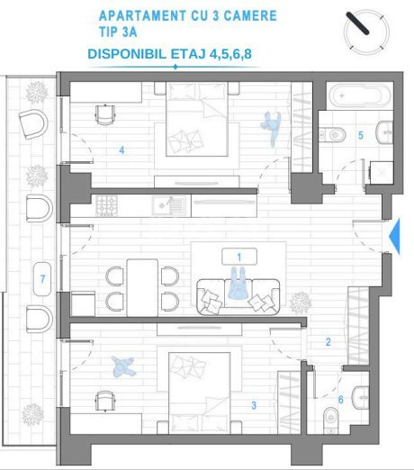 APARTAMENT CU 3 CAMERE , NICOLINA