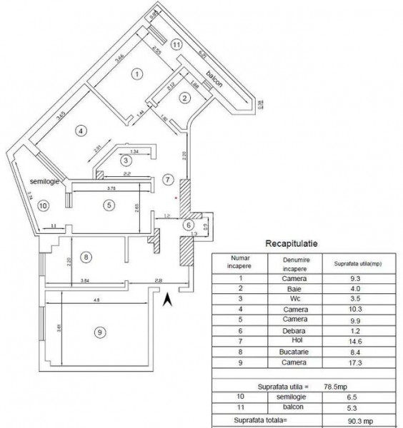 Apartament cu 4 camere de vanzare in Dacia 