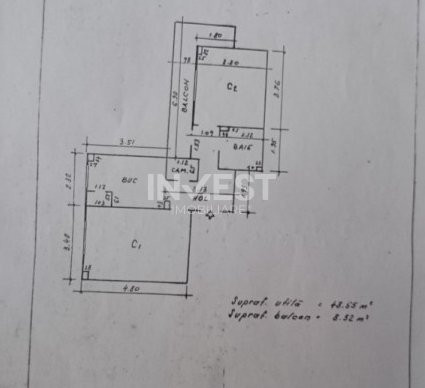 Apartament de vanzare 2 camere, decomandat, zona Pacurari - OMV, Iasi