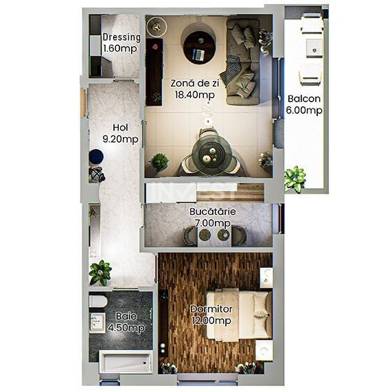 Apartament 2 camere - spațios într-un complex rezidențial modern din Nicolina