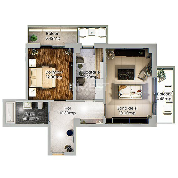 Apartament 2 camere - spațios într-un complex rezidențial modern din Nicolina