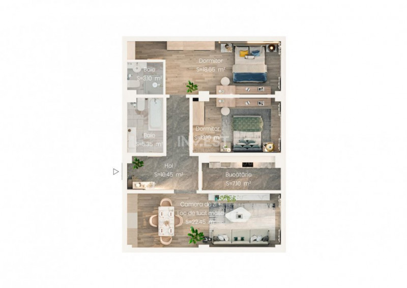 Apartament 3 Camere Decomandat, 85mp Bloc Nou