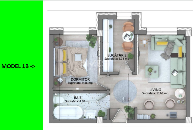COMISION 0% , LUNCA CETATUII , APARTAMENT CU 2 CAMERE  , TVA INCLUS IN PRET