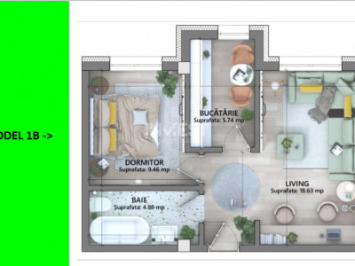 COMISION 0% , LUNCA CETATUII , APARTAMENT CU 2 CAMERE  , TVA INCLUS IN PRET