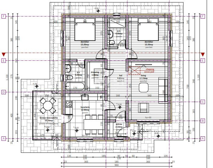 Casa individuala Lunca Cetatuii , 3 camere , 2 bai , dresing , 500 mp de teren 