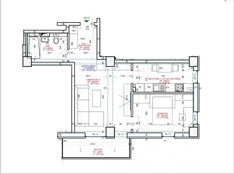 Apartament cu 2 camere în Bucium (Family Market)