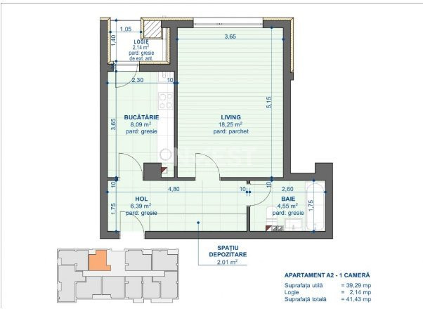 APARTAMENT 1 CAMERA , BLOC NOU , NICOLINA-CUG