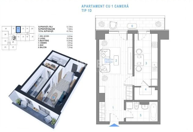 APARTAMENT CU 1 CAMERA , NICOLINA , BLOC NOU 