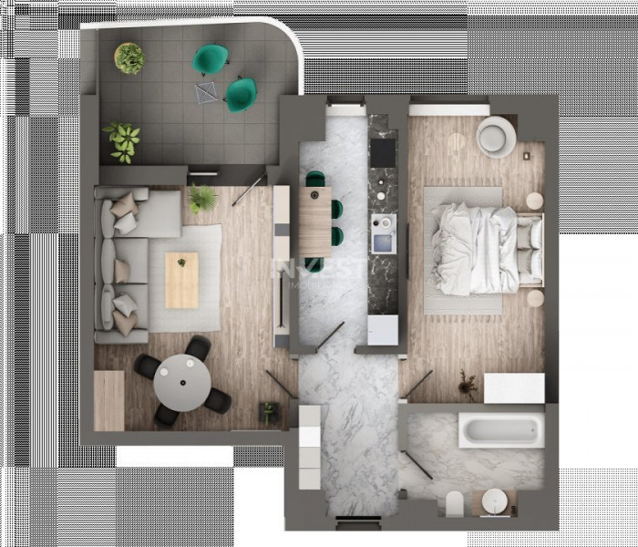 APARTAMENT CU 2 CAMERE, DECOMANDAT, ETAJ INTERMEDIAR, BLOC NOU CARTIER GALATA