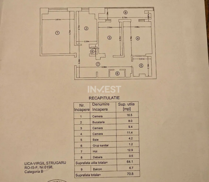 Apartament de vanzare, 3 camere, zona Gara- Rapa Galbena, Iasi