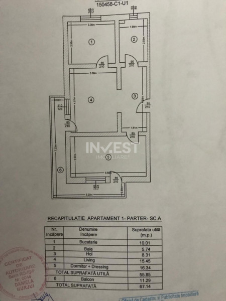  Moara de Vant-Bloc nou-Apartament 2 camere, intabulat, mobilat si utilat