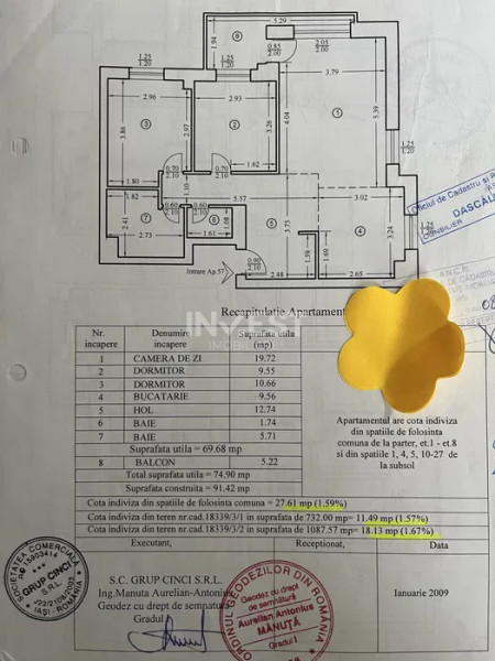 Apartament cu 3 camere - Zona Tatarasi