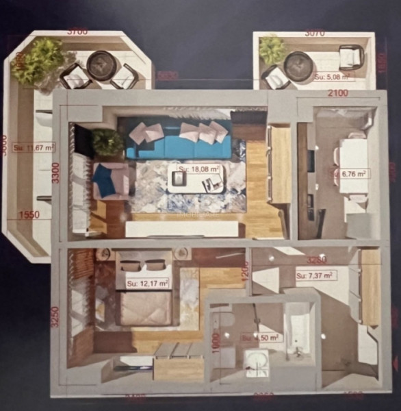 APARTAMENT 2 CAMERE DECOMANDAT 67MP COPOU 