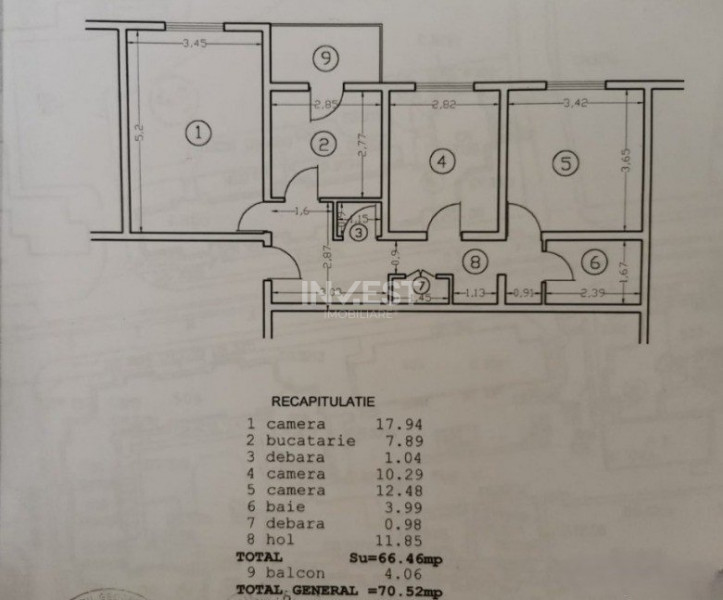 Apartament de vanzare, 3 camere, Etajul 1, zona Canta - Profi, Iasi